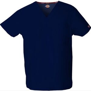 Dickies Unisex V-Neck Srub Top - Navy